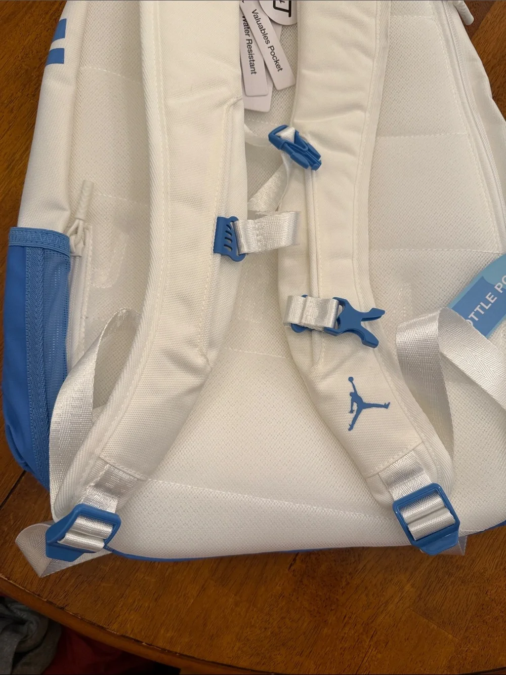 Jordan White and Light Blue Backpack